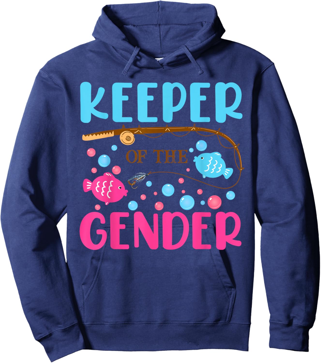 Fish He Or Fish She Gender Reveal Keeper Of The Gender Hoodie - Hoodie | Navy