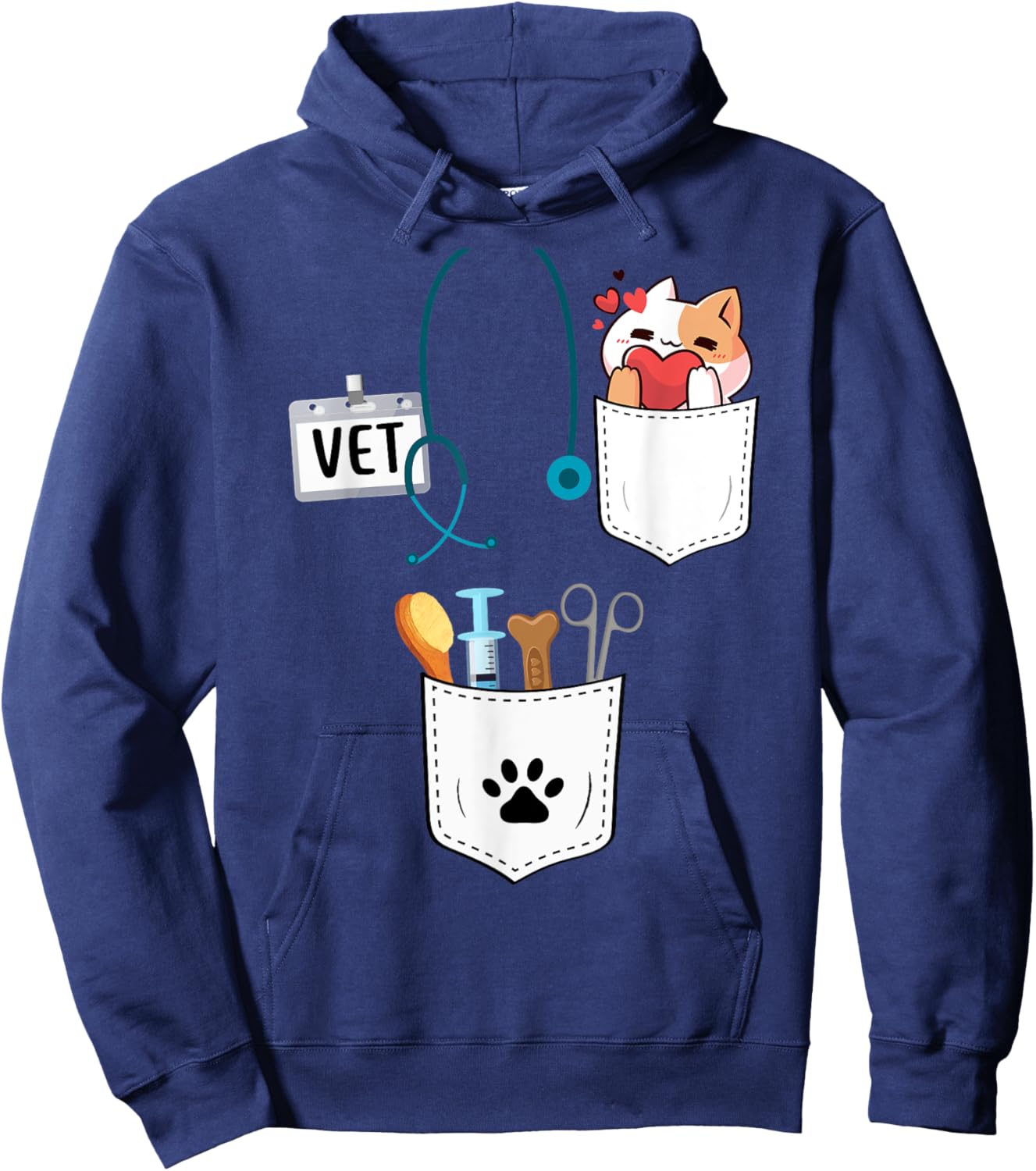 Vet Tech Veterinarian Halloween Costume For Adult Kids Women Hoodie - Hoodie | Navy
