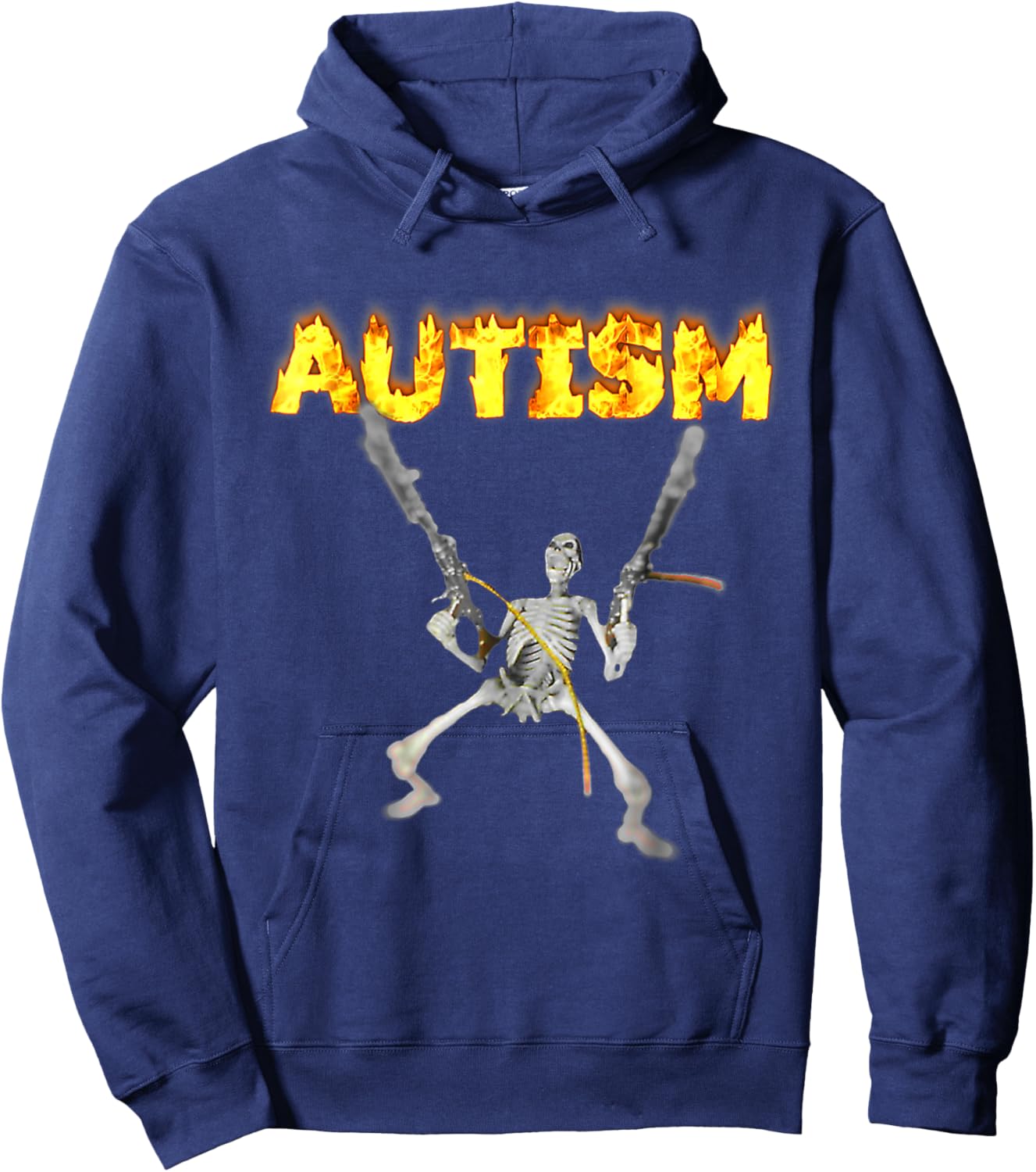 Vintage Autism Skeleton Meme Funny Men Women Kids , black, S Hoodie - Hoodie | Navy