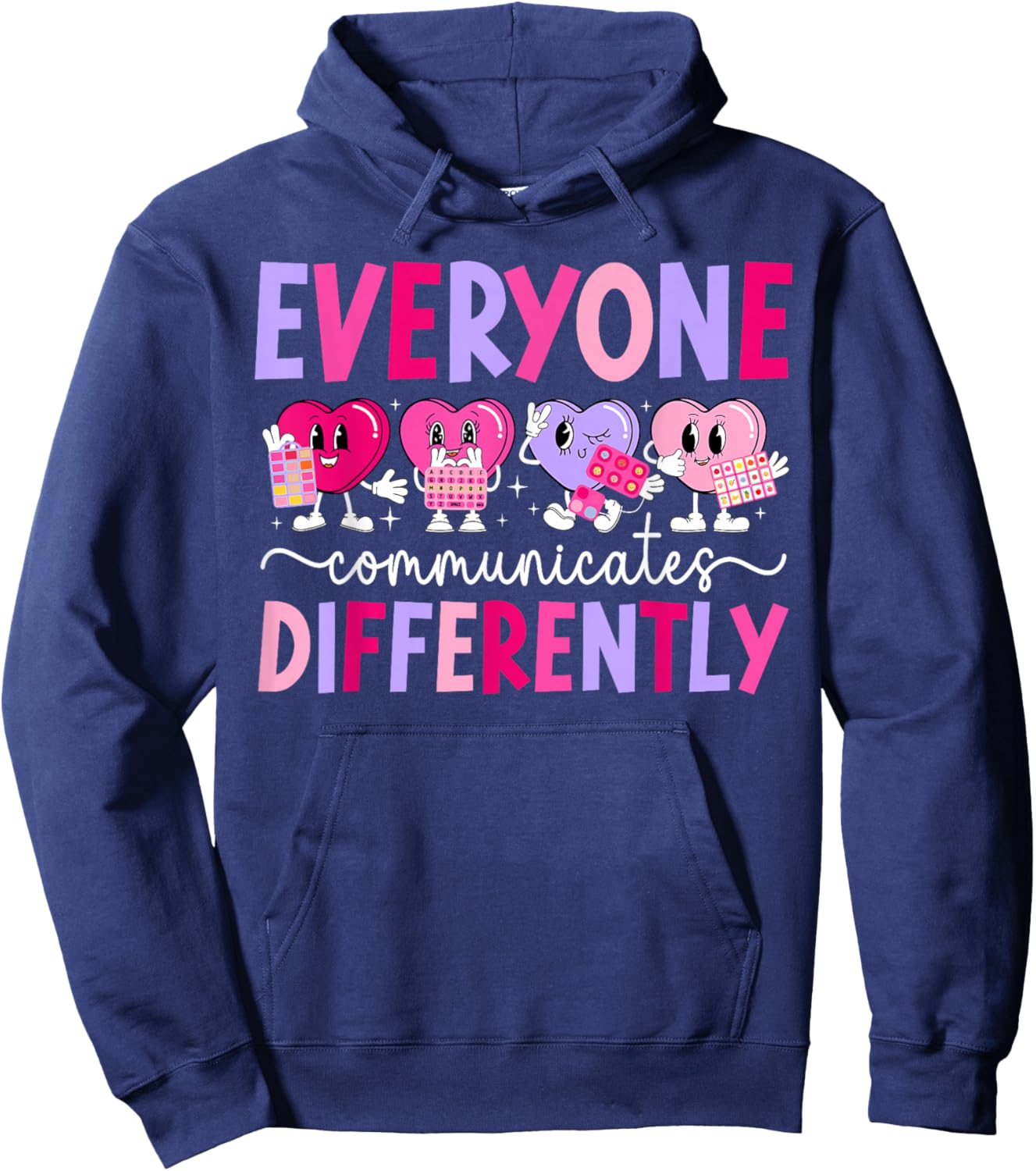 Cute Valentine ABA Therapist Valentines Day ABA Therapy Hoodie - Hoodie | Navy