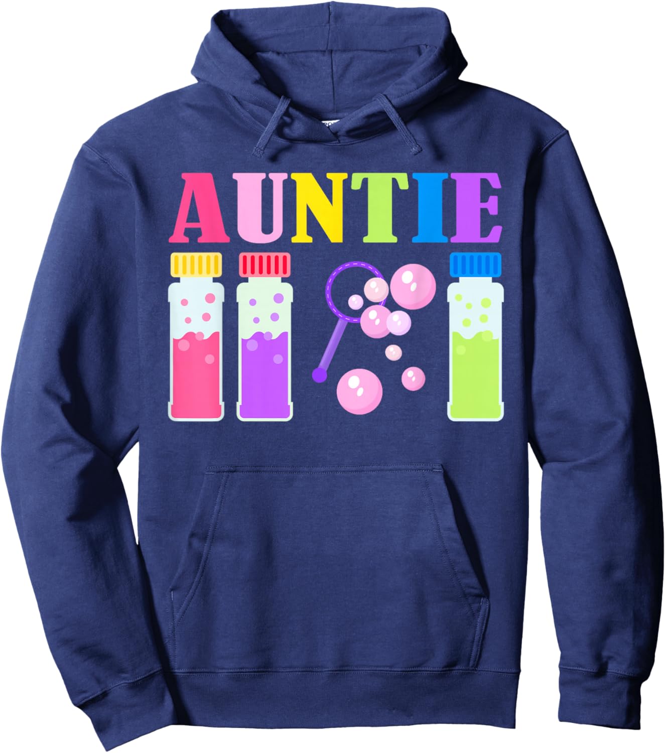 Auntie Wands Bubble Themed Birthday Family Party Matching Hoodie - Hoodie | Navy