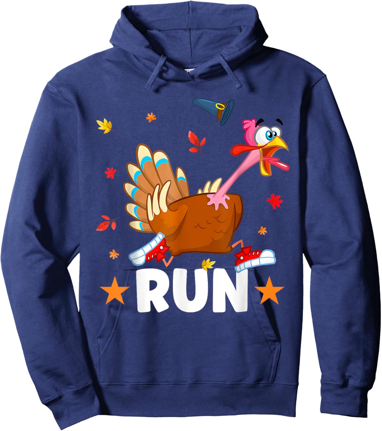 Turkey Run Costume Happy Thanksgiving Running Turkey Trot Hoodie - Hoodie | Navy