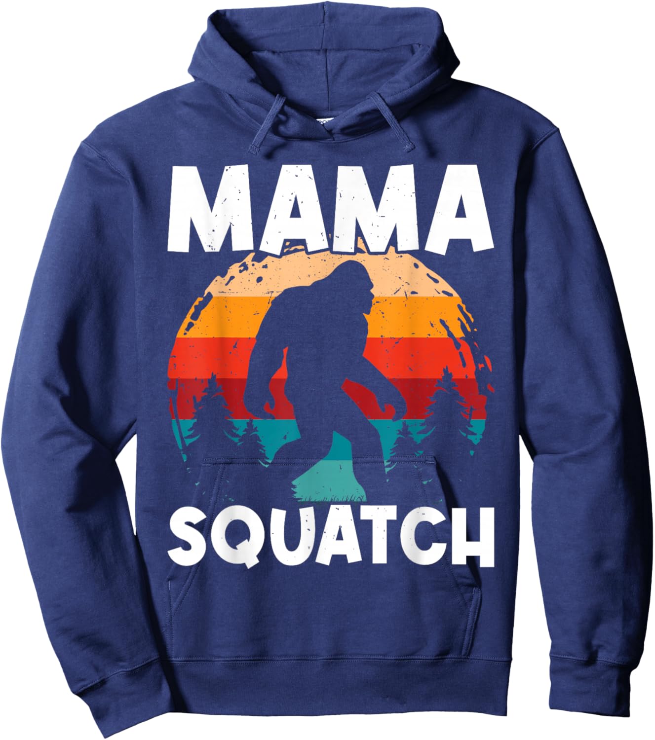 Mama Squatch Bigfoot Mama Sasquatch Yeti Family Matching Hoodie - Hoodie | Navy
