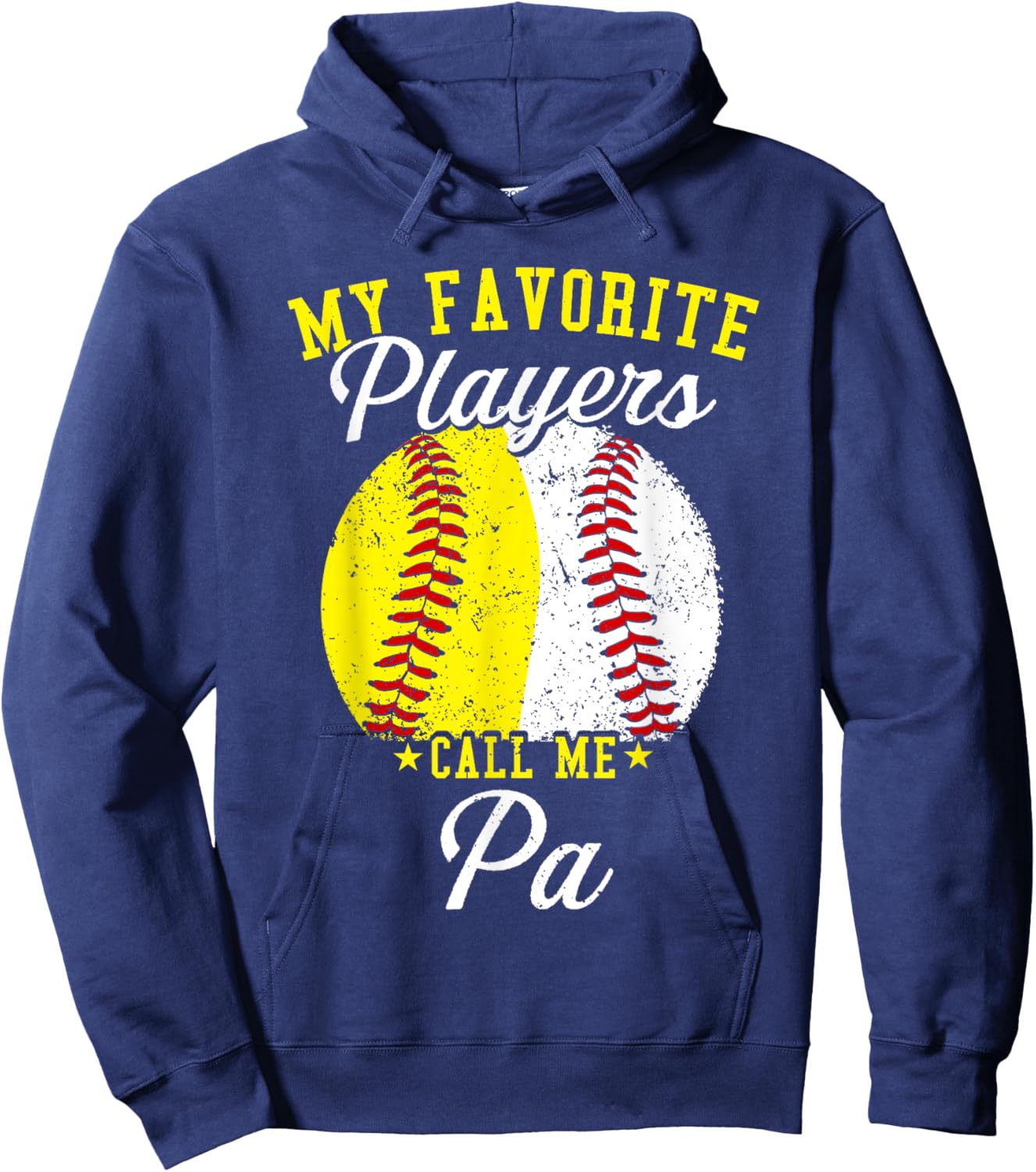 Funny My Favorite Baseball Softball Player Calls Me Pa Hoodie - Hoodie | Navy