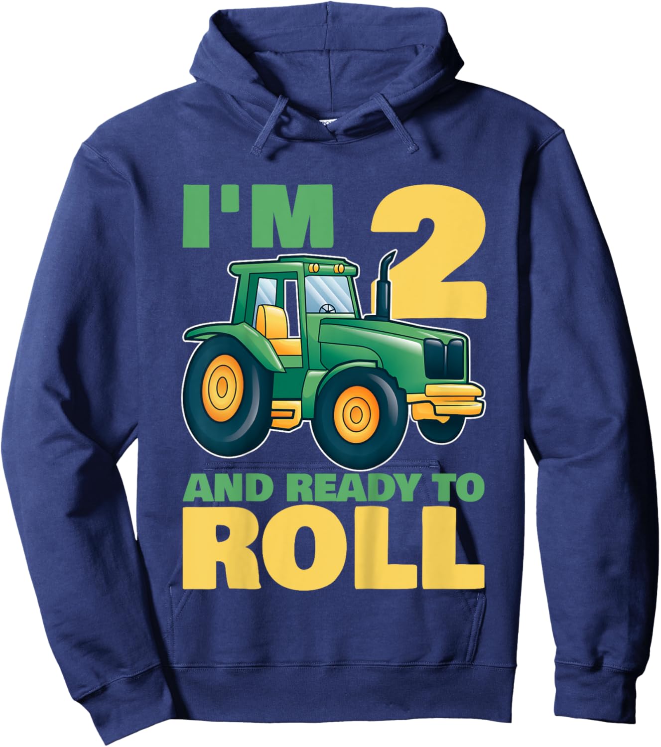 Tractor Birthday Shirt 2 - 2nd Birthday Tractor Shirt Hoodie - Hoodie | Navy