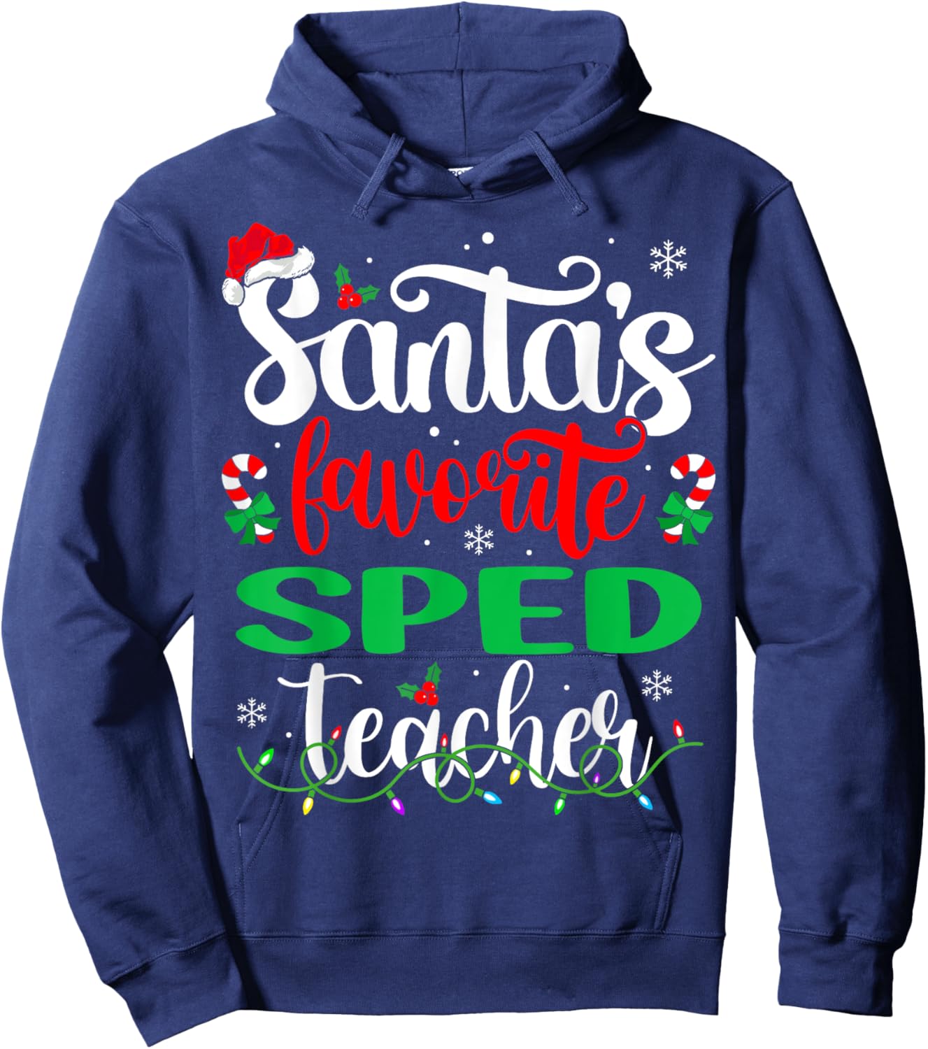 Santa Favorite Sped Teacher Christmas Special Education Hoodie - Hoodie | Navy