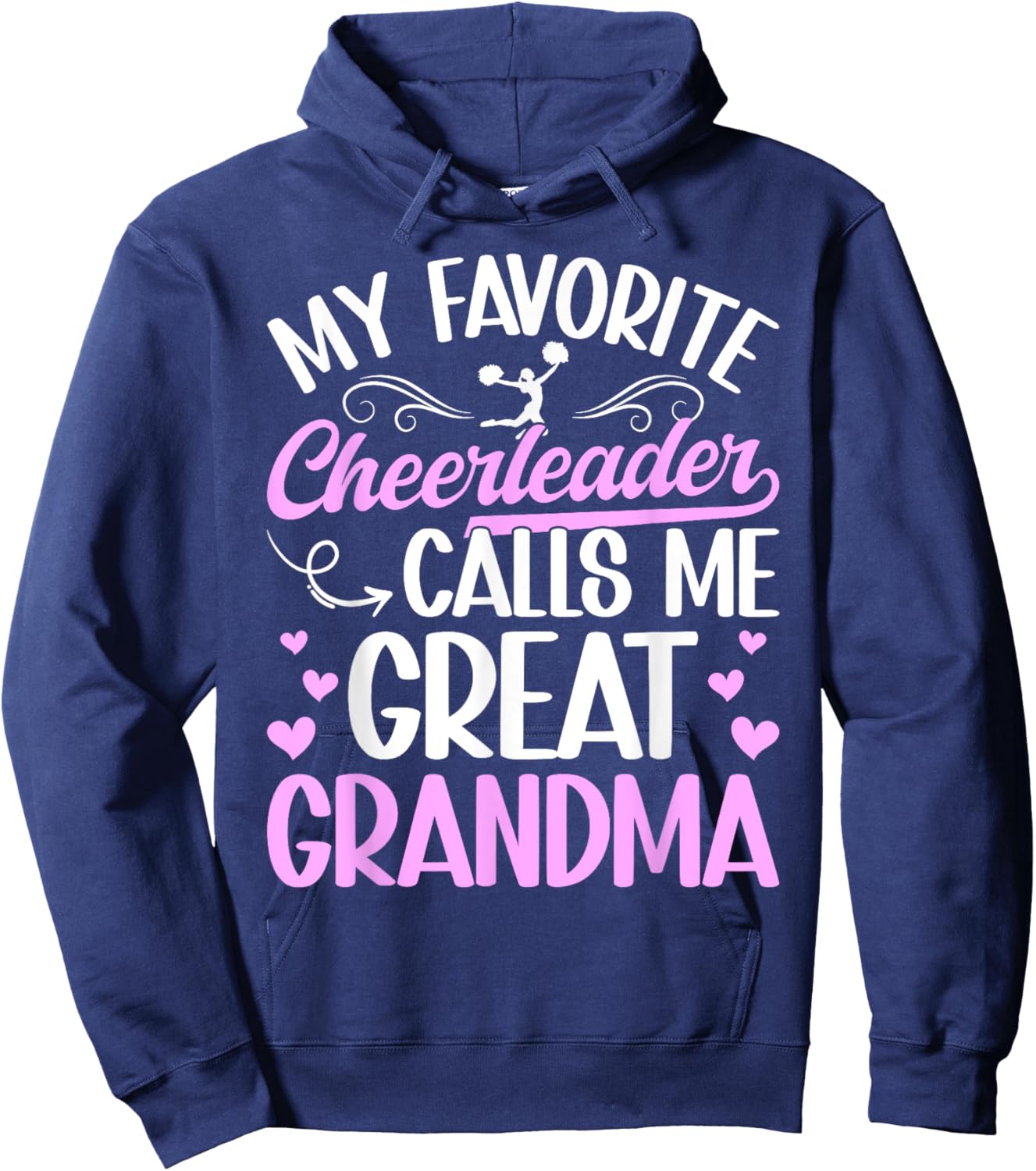 Favorite Cheerleader Great Grandma Cheer Great Grandma Hoodie - Hoodie | Navy