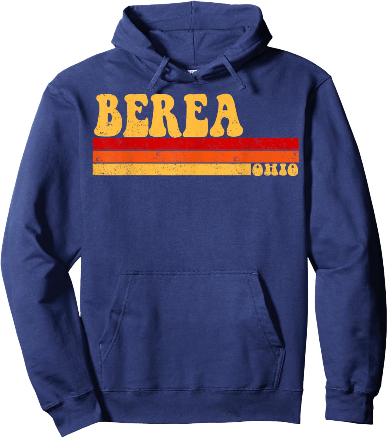 BEREA Ohio City Vintage Roots Retro Design 70s 80s Hoodie - Hoodie | Navy