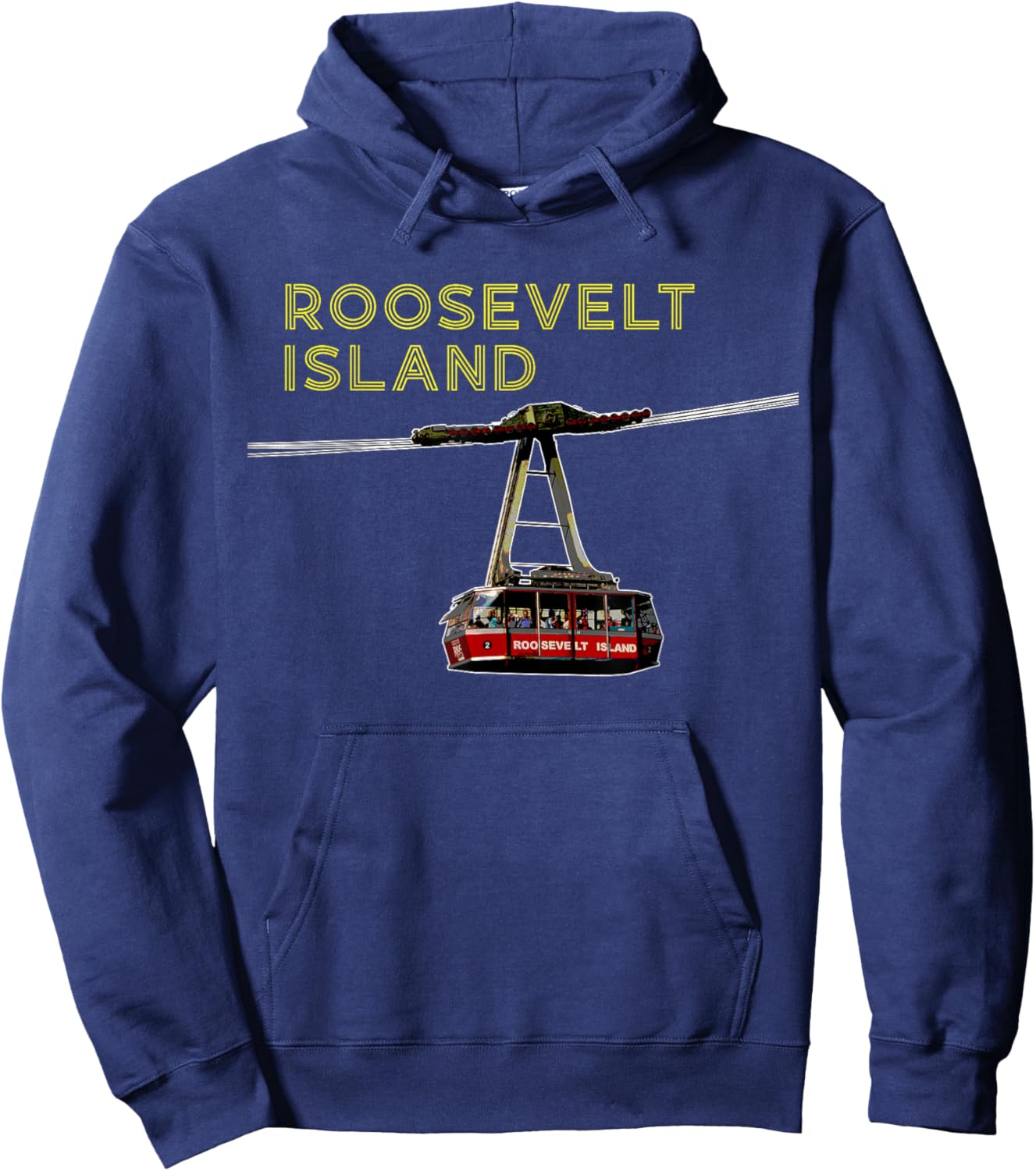Roosevelt Island Tramway New York NYC Neighborhood Retro Hoodie - Hoodie | Navy