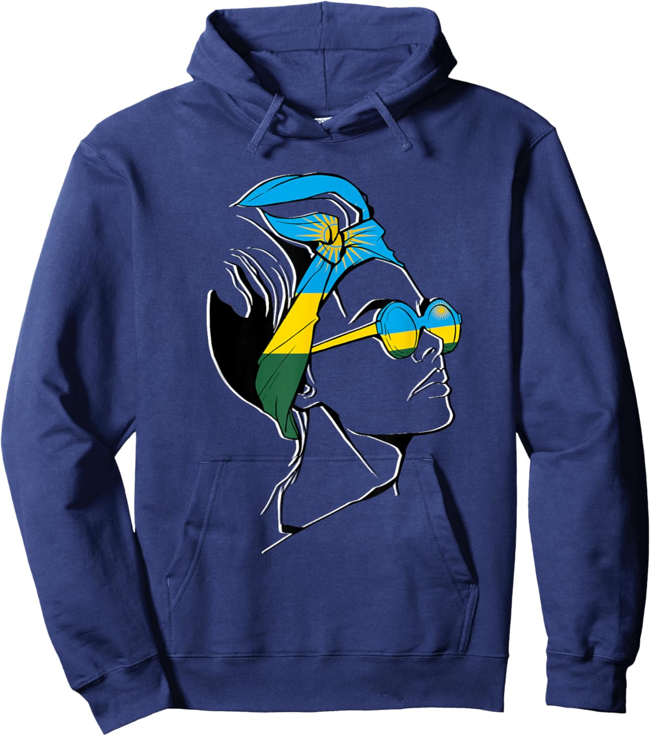 Rwanda Flag Woman Headscarf Rwandan Pride Rwandan Roots Hoodie - Hoodie | Navy