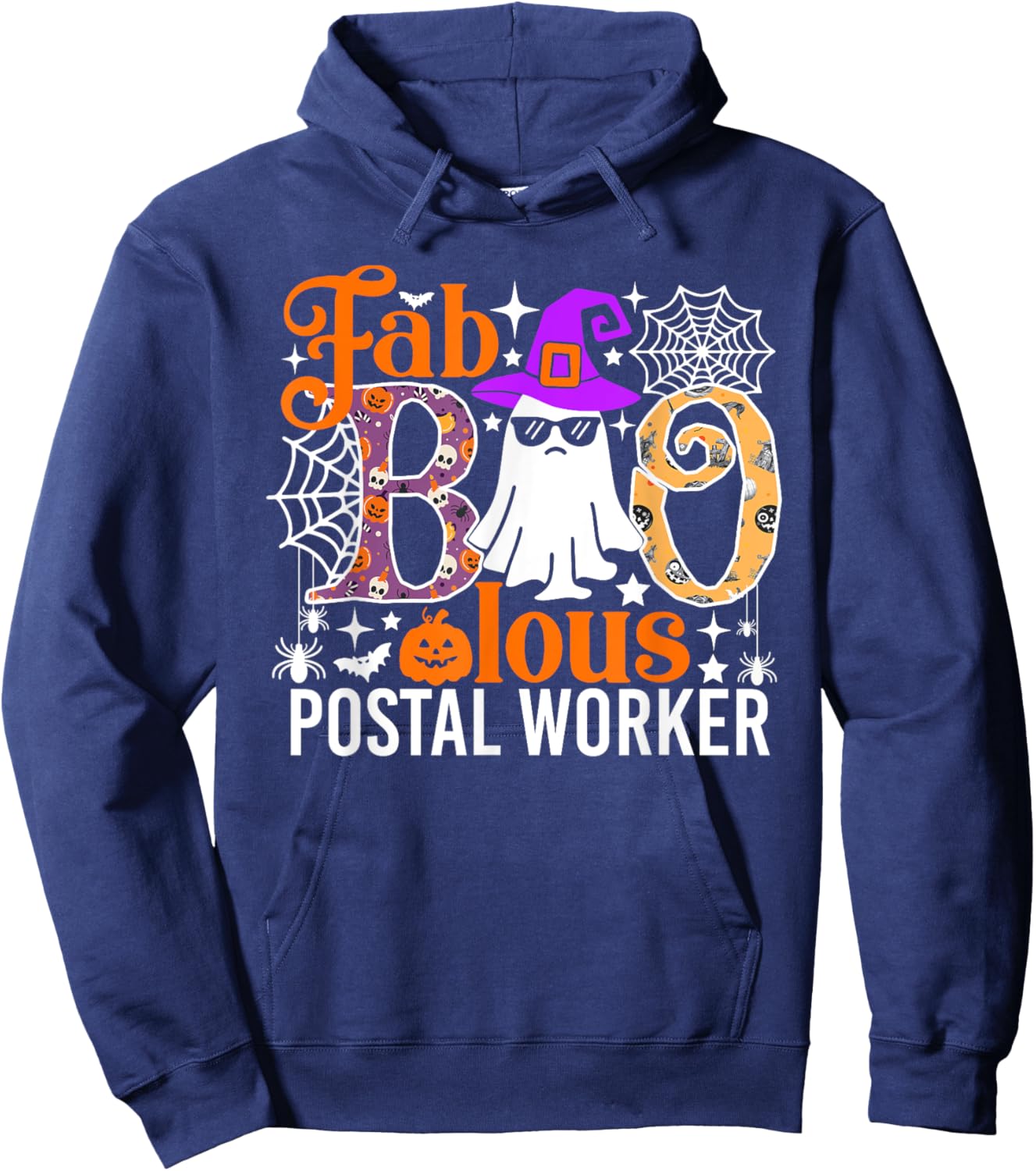 Fab Boo Lous Postal Worker Funny Halloween Costume Hoodie - Hoodie | Navy