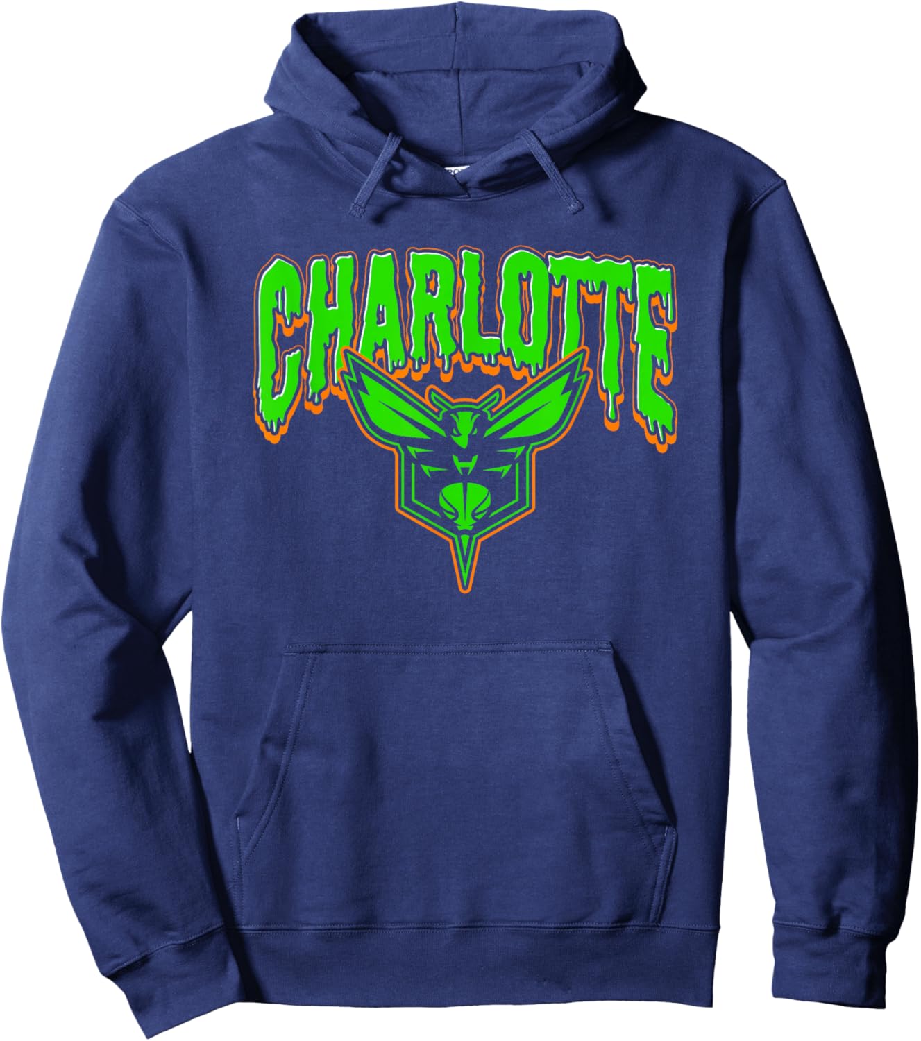 Gruseliges Halloween-Logo der NBA Charlotte Hornets Hoodie - Hoodie | Navy