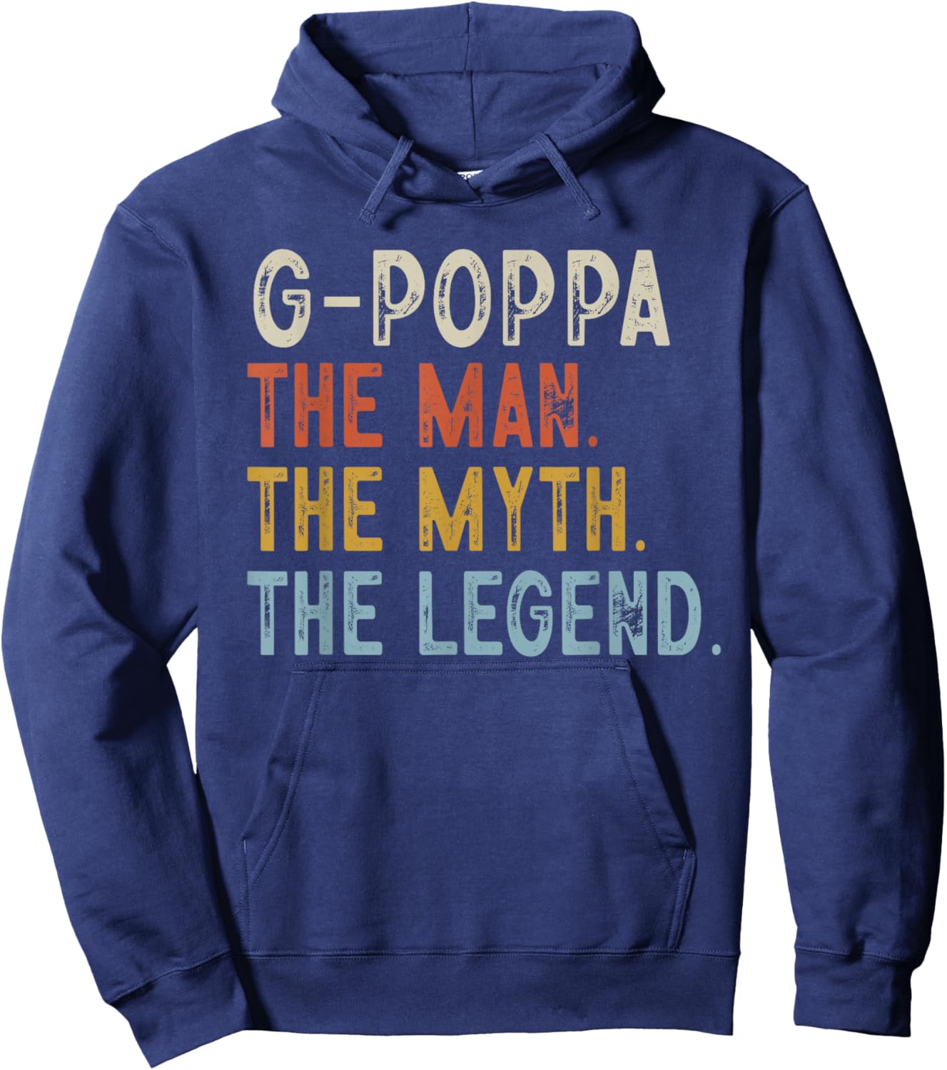 G-Poppa The Man The Myth The Legend Retro Fathers Day Hoodie - Hoodie | Navy