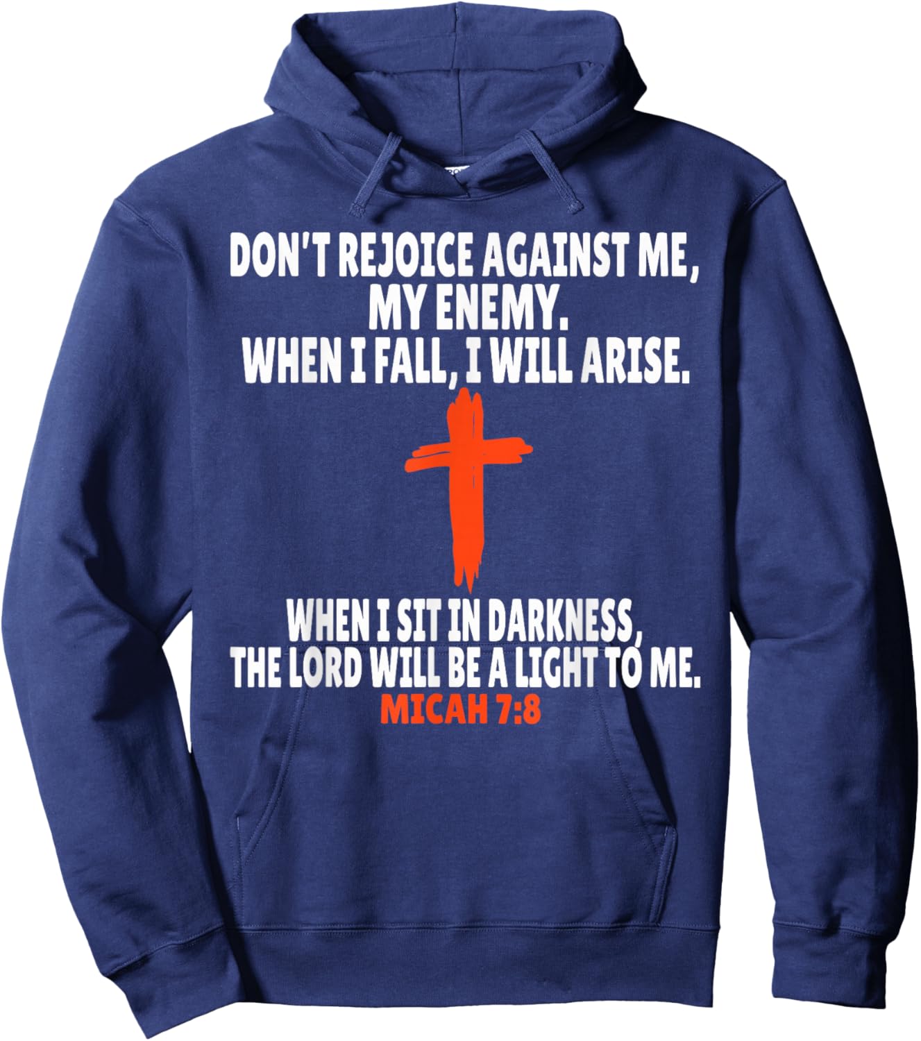 Micah 7:8 Bible Verses Scripture Hoodie - Hoodie | Navy