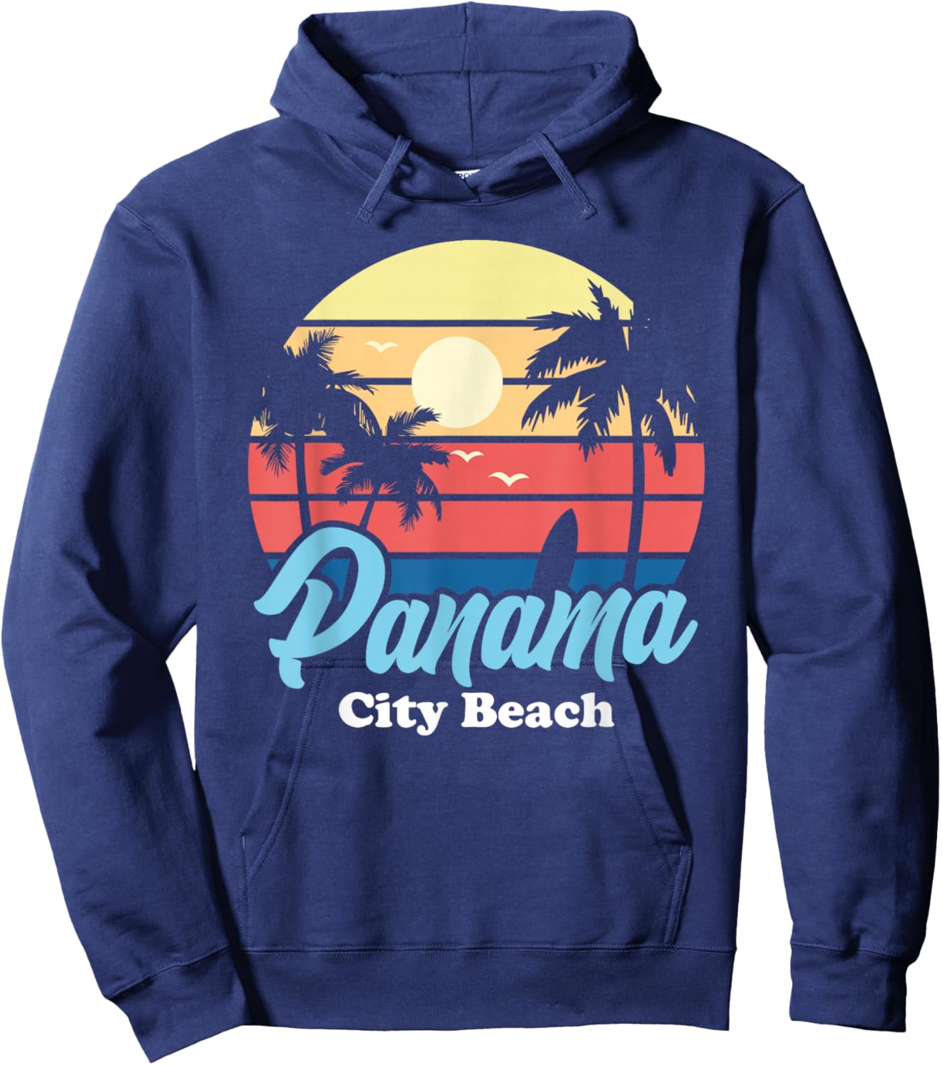 Panama City Beach Surfer Surfing Souvenir Retro Hoodie - Hoodie | Navy