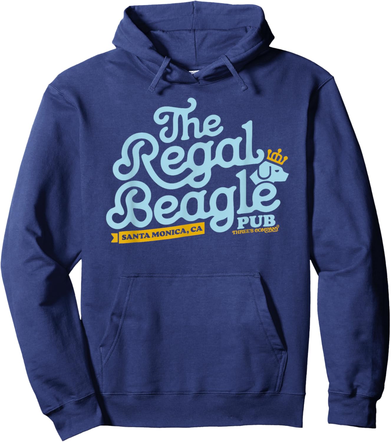 Officially Licensed Regal Beagle Pub Three's Company Logo Hoodie - Hoodie | Navy