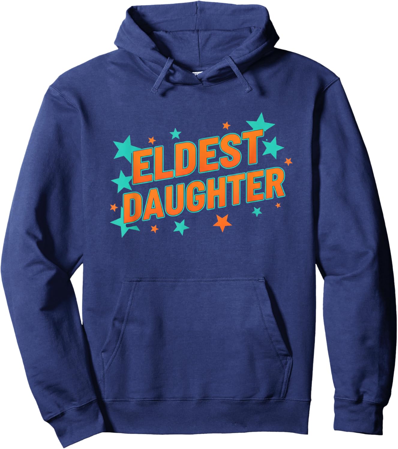 Eldest Daughter Retro Stars Family Pride for Girls Hoodie - Hoodie | Navy