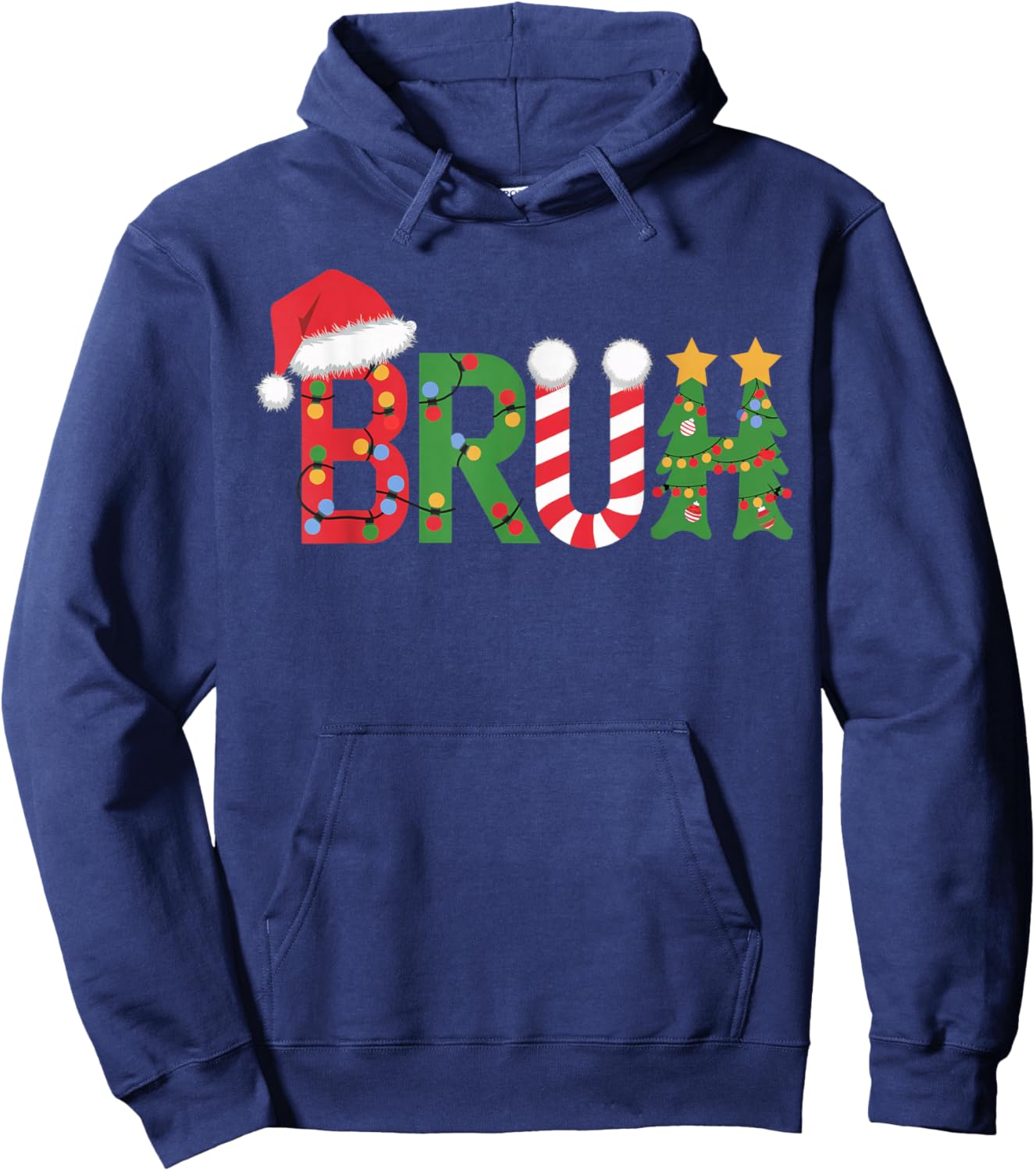 Christmas Shirts for Kids Boys Bruh Funny Christmas Women Hoodie - Hoodie | Navy