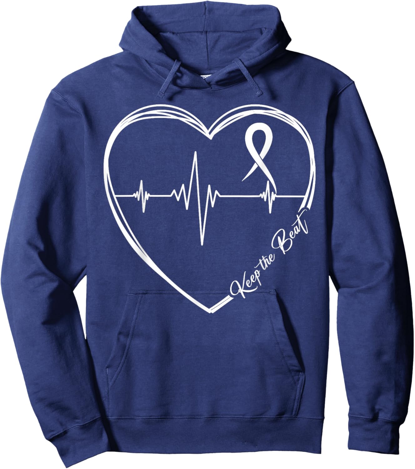 Heart Health Heart Disease Awareness Heartbeat CHD Wear Red Hoodie - Hoodie | Navy