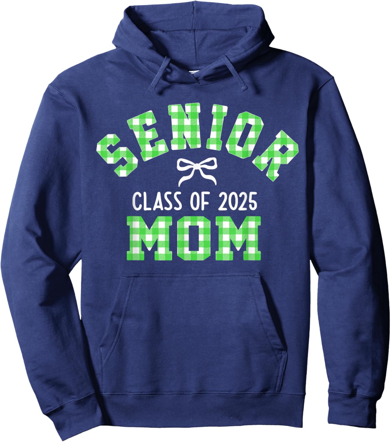 Senior 2025, Class of 2025, Senior Mom Bow Back to School Hoodie - Hoodie | Navy