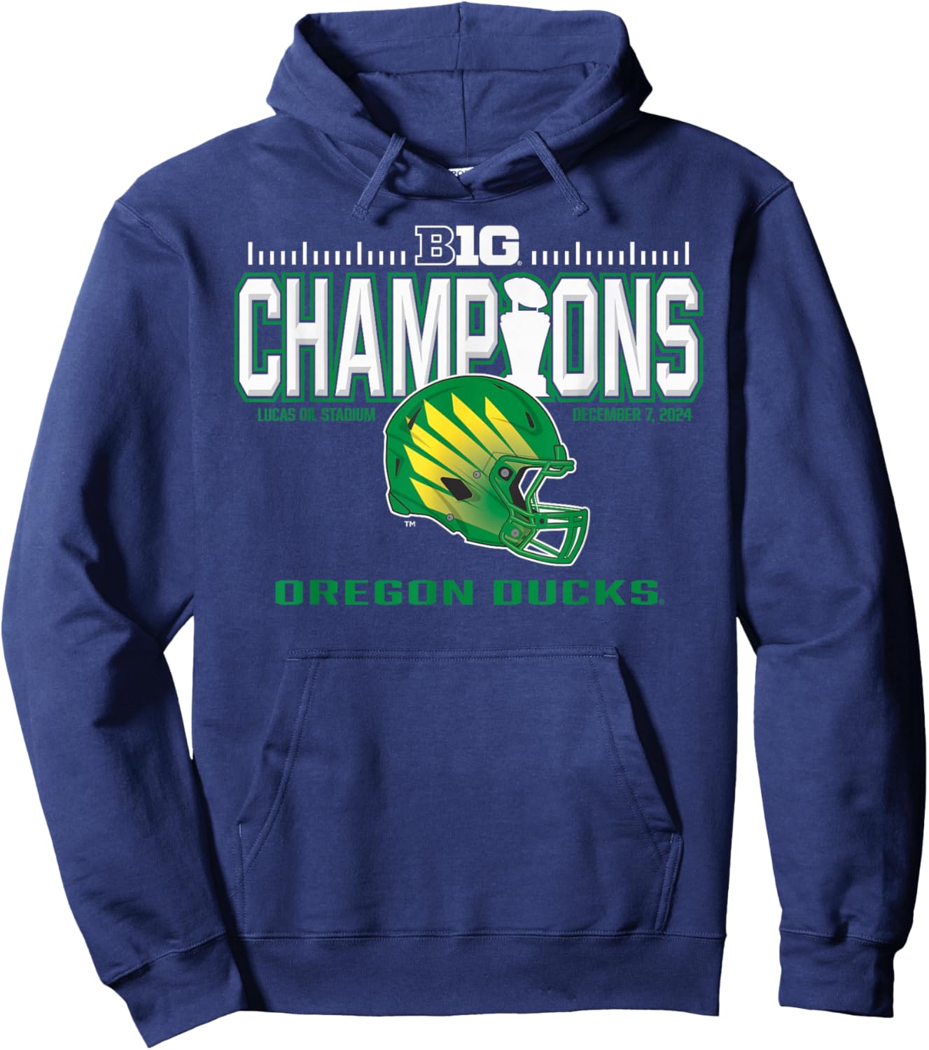 Oregon Ducks Big Ten Champs 2024 Football Locker Room Hoodie - Hoodie | Navy