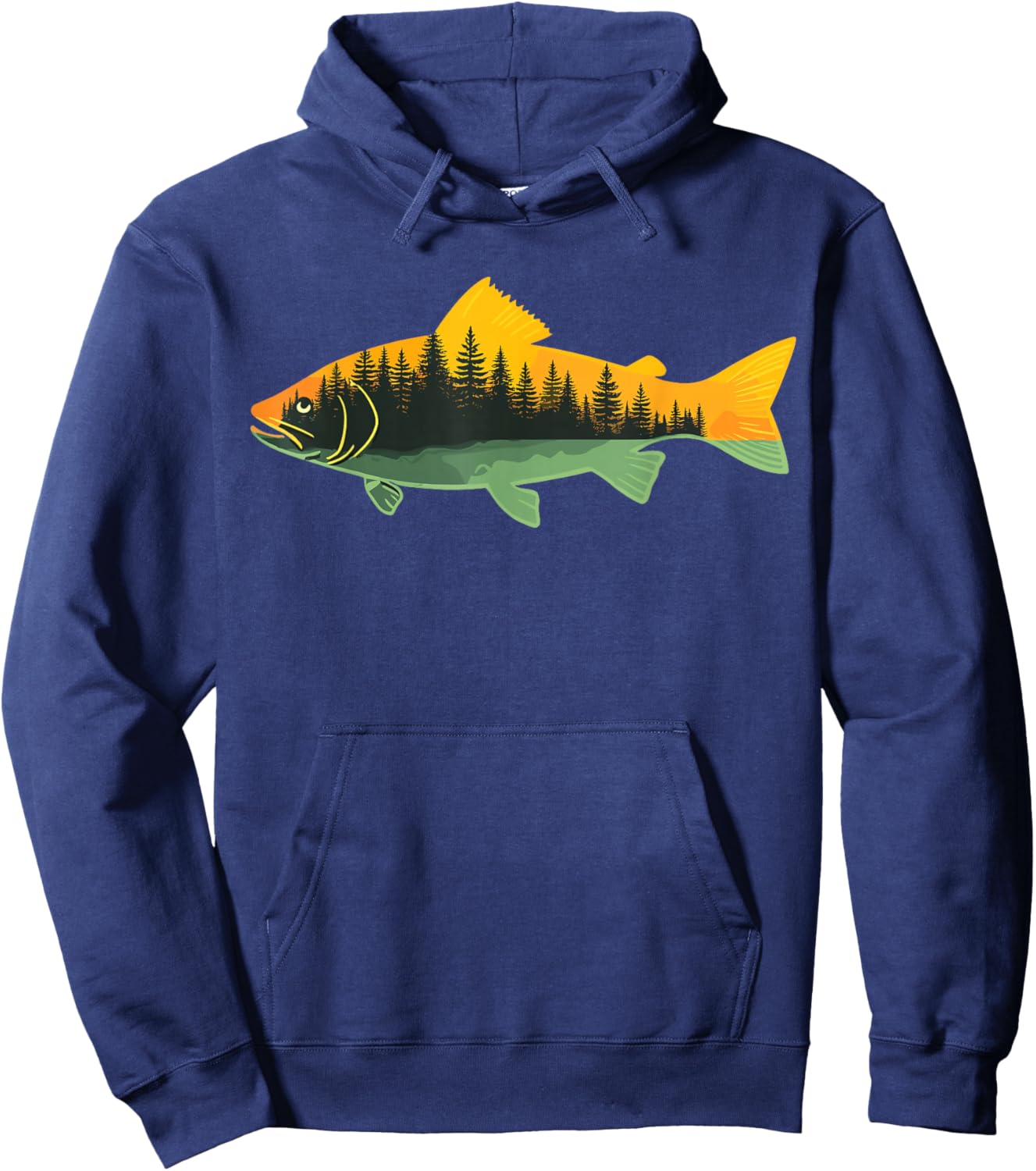 Fishing Outdoor Forest Nature Wildlife Fisherman Hoodie - Hoodie | Navy