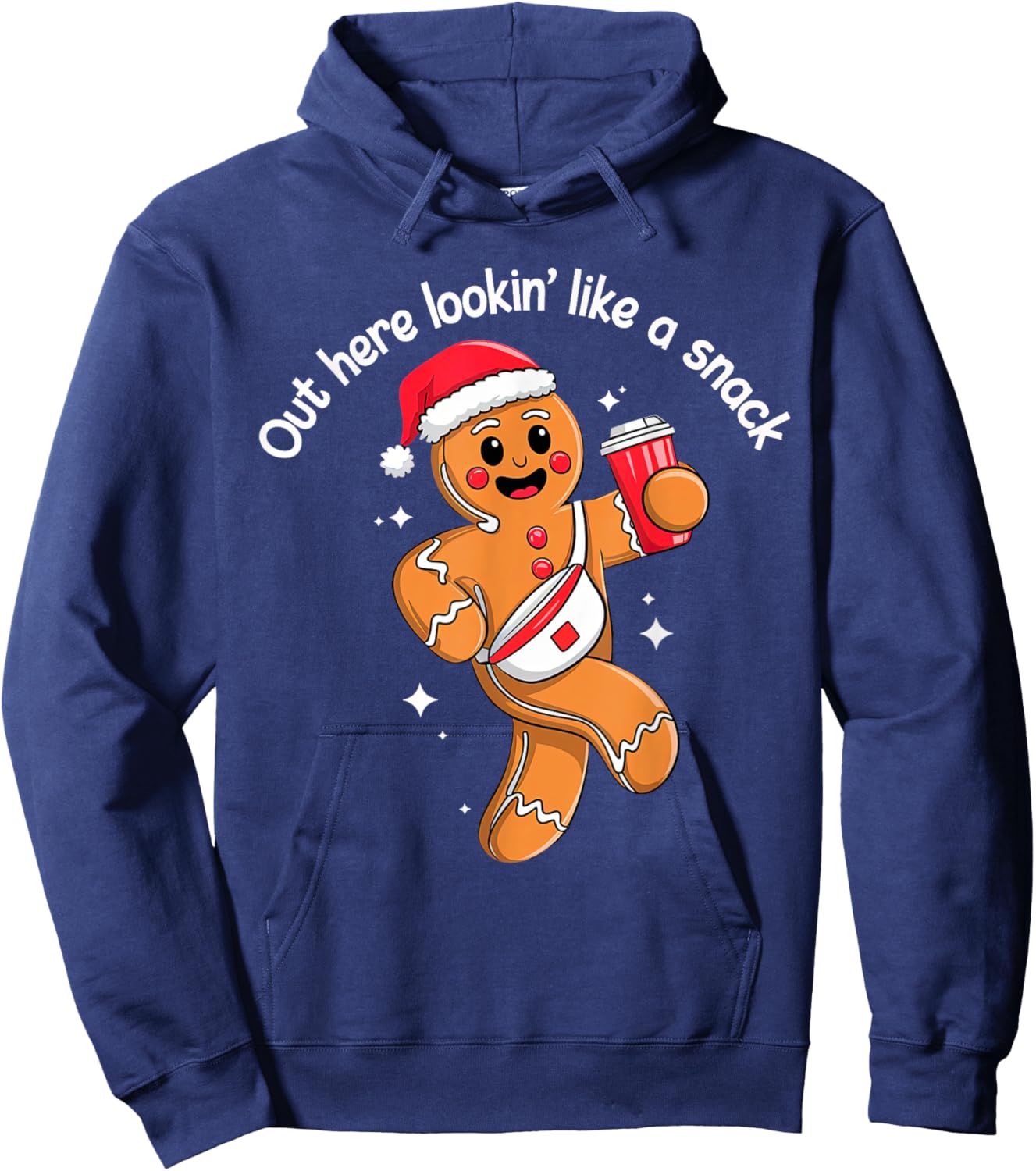 Out Here Looking Like A Snack Funny BouJee Xmas Gingerbread Hoodie - Hoodie | Navy
