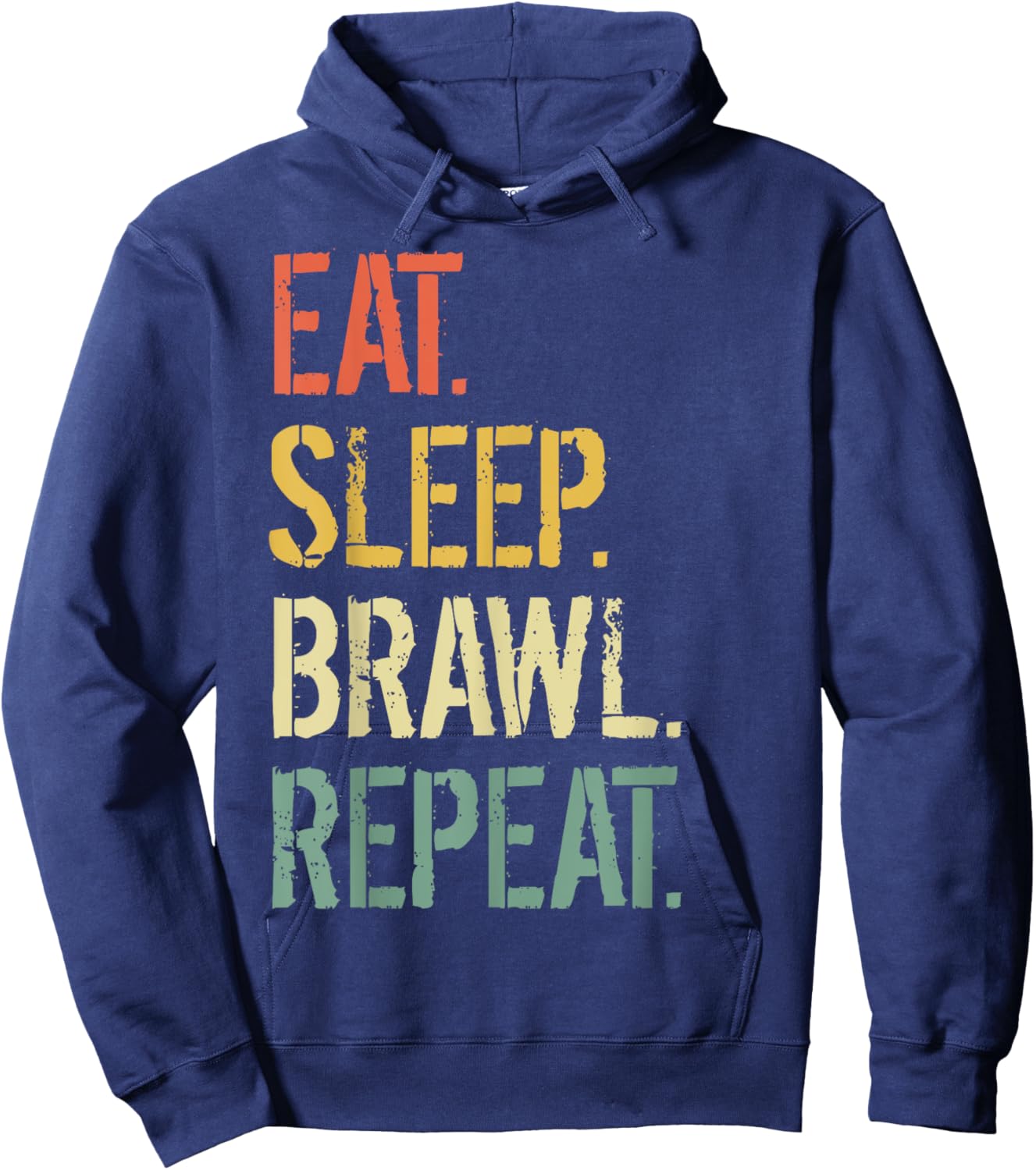 Eat Sleep Brawl Repeat Stars Funny Video Gamer Gaming Hoodie - Hoodie | Navy
