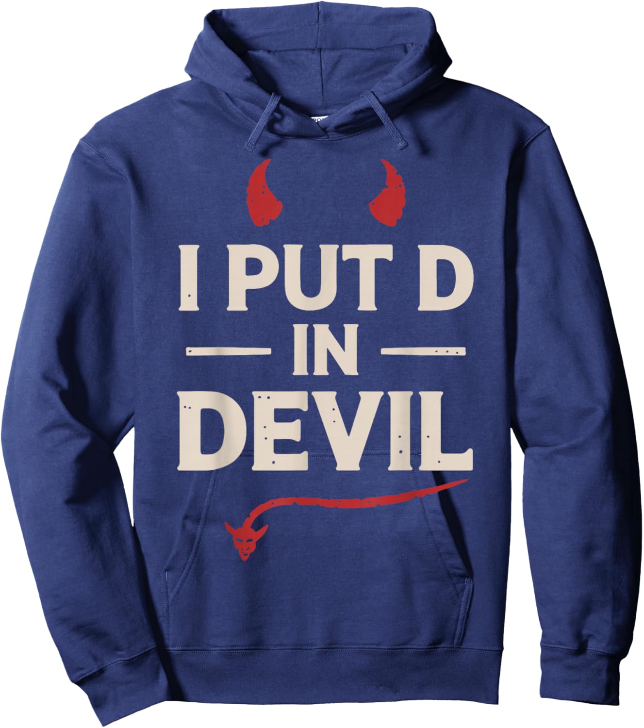 I Put D In Devil Funny Halloween Matching Couple Costume Hoodie - Hoodie | Navy