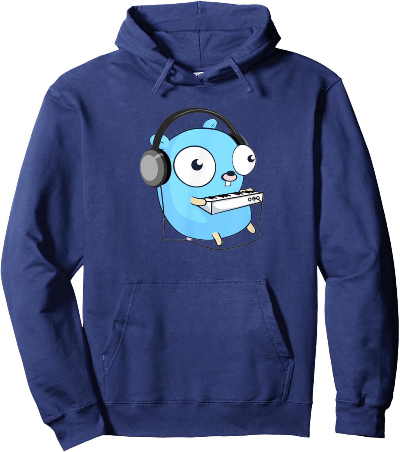 Music Gopher - Fun Programmer Developer GO lang Logo Hoodie - Hoodie | Navy