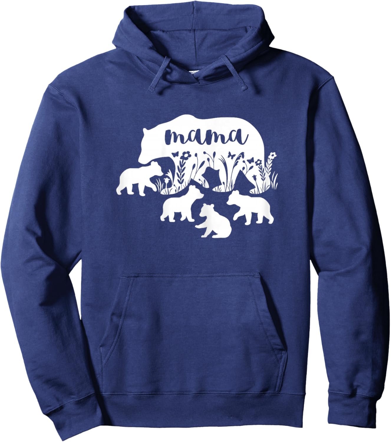 Mama Bear With 4 Cubs Mothers Day Mom Pregnancy Announcement Hoodie - Hoodie | Navy