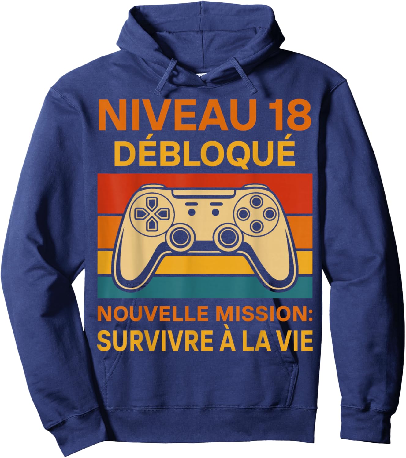 18 Years Birthday Humor 18th Year 2008 Gift Gamer Hoodie - Hoodie | Navy