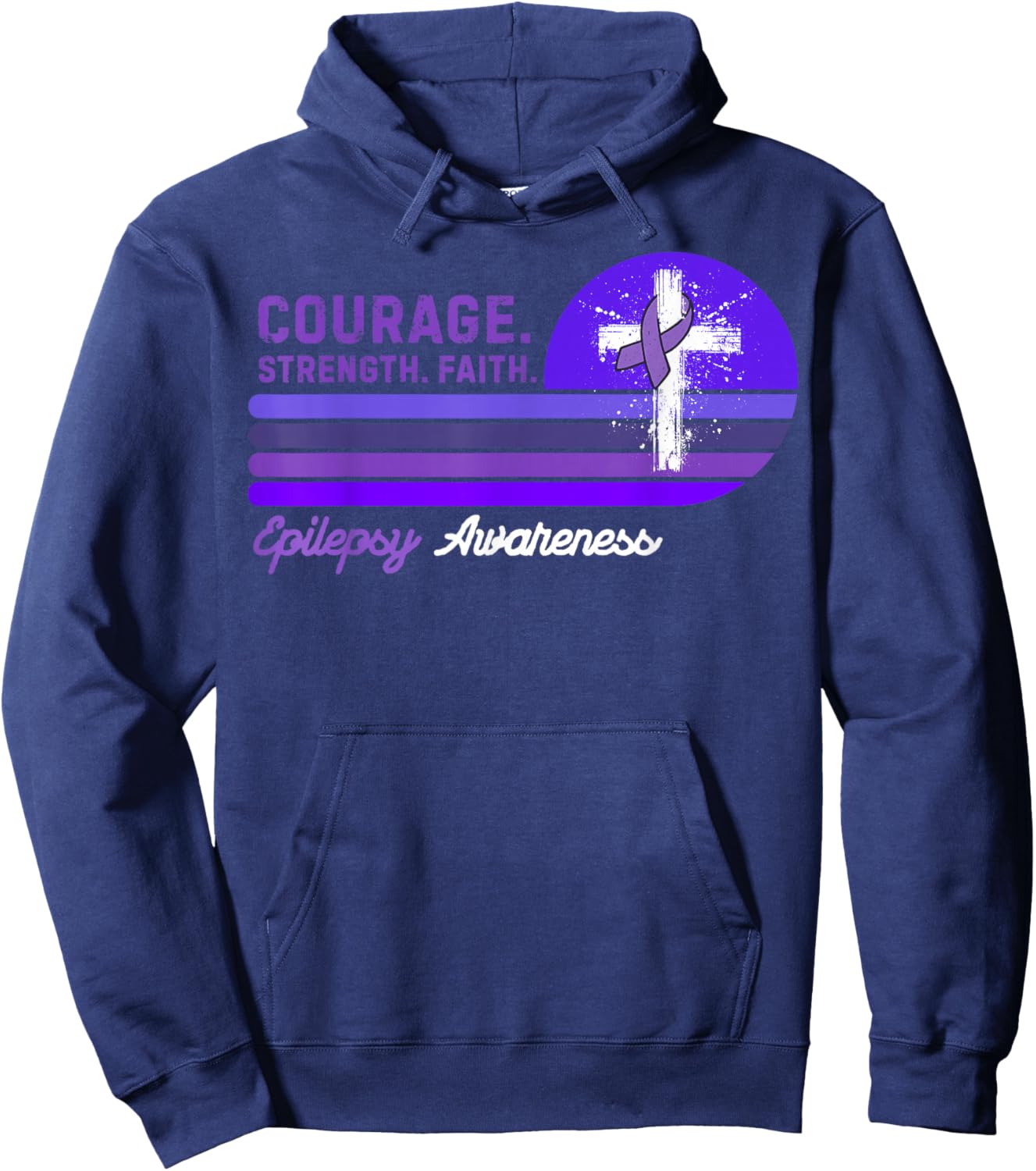 Vintage Seizure Support Epilepsy Awareness Hoodie - Hoodie | Navy