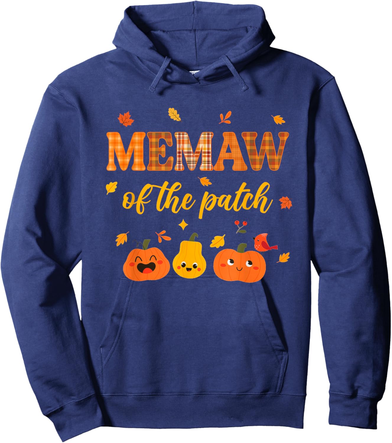 Memaw of The Patch Matching Family Pumpkin Fall Halloween Hoodie - Hoodie | Navy