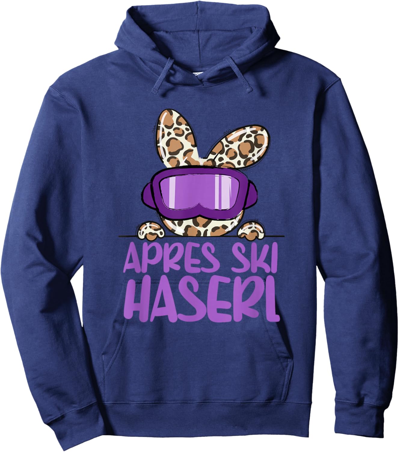 apreski Haserl, Skier Apresskiparty Leoprint Hoodie - Hoodie | Navy