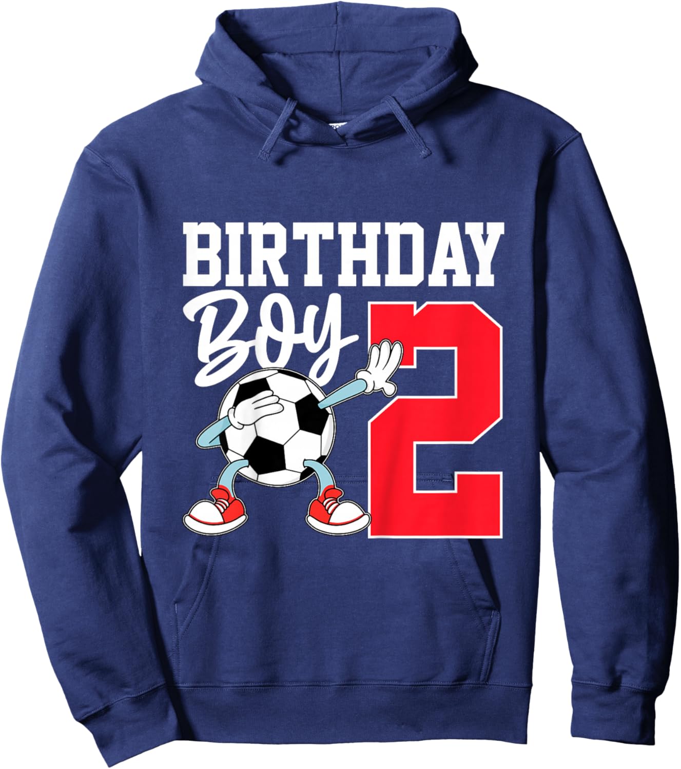 Kids 2nd Birthday Shirt Boy Soccer Kids Football Two 2 Year Old Hoodie - Hoodie | Navy