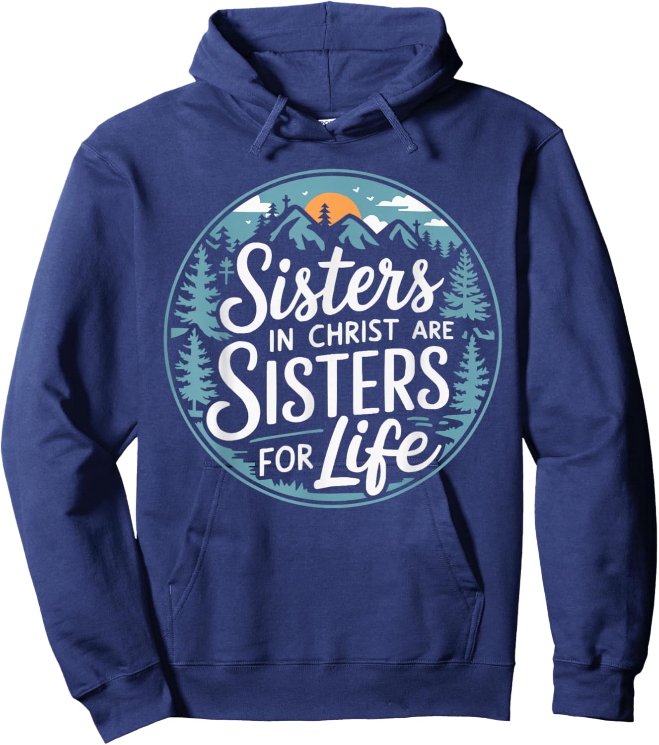Sisters In Christ Religion Jesus Christian Women Faith Hoodie - Hoodie | Navy