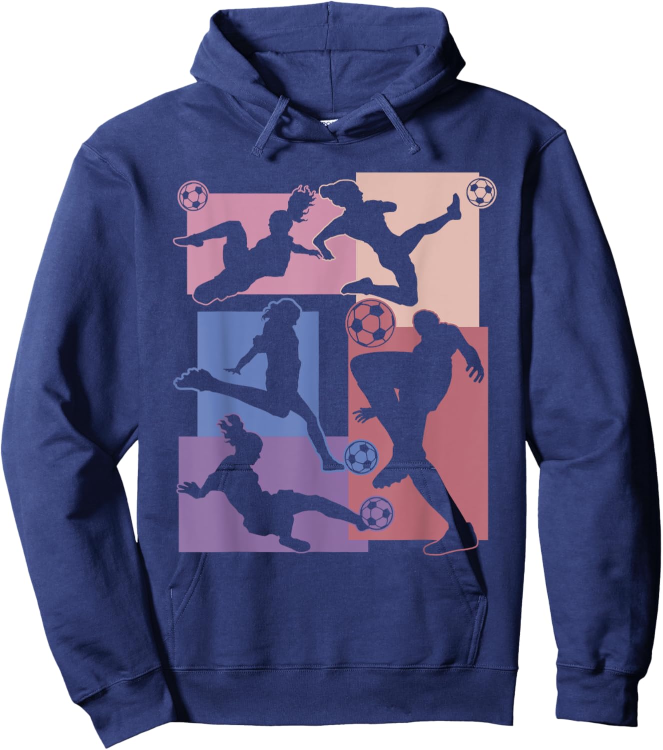 Funny Soccer Player Ball Vintage Soccer Lover Girls Soccer Hoodie - Hoodie | Navy