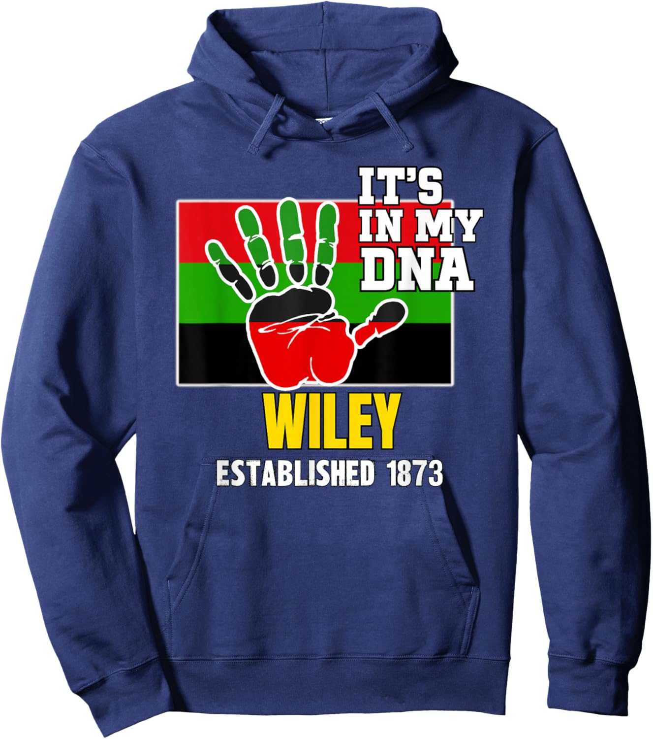 Wiley, WC, Flag HBCU HBC Hoodie - Hoodie | Navy