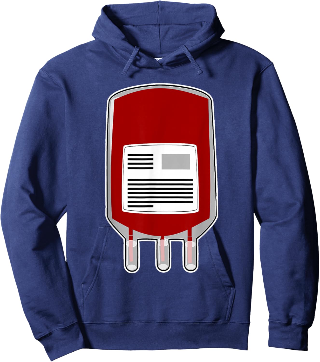 Blood Bag Medical Supplies Costume Halloween Cosplay Party Hoodie - Hoodie | Navy