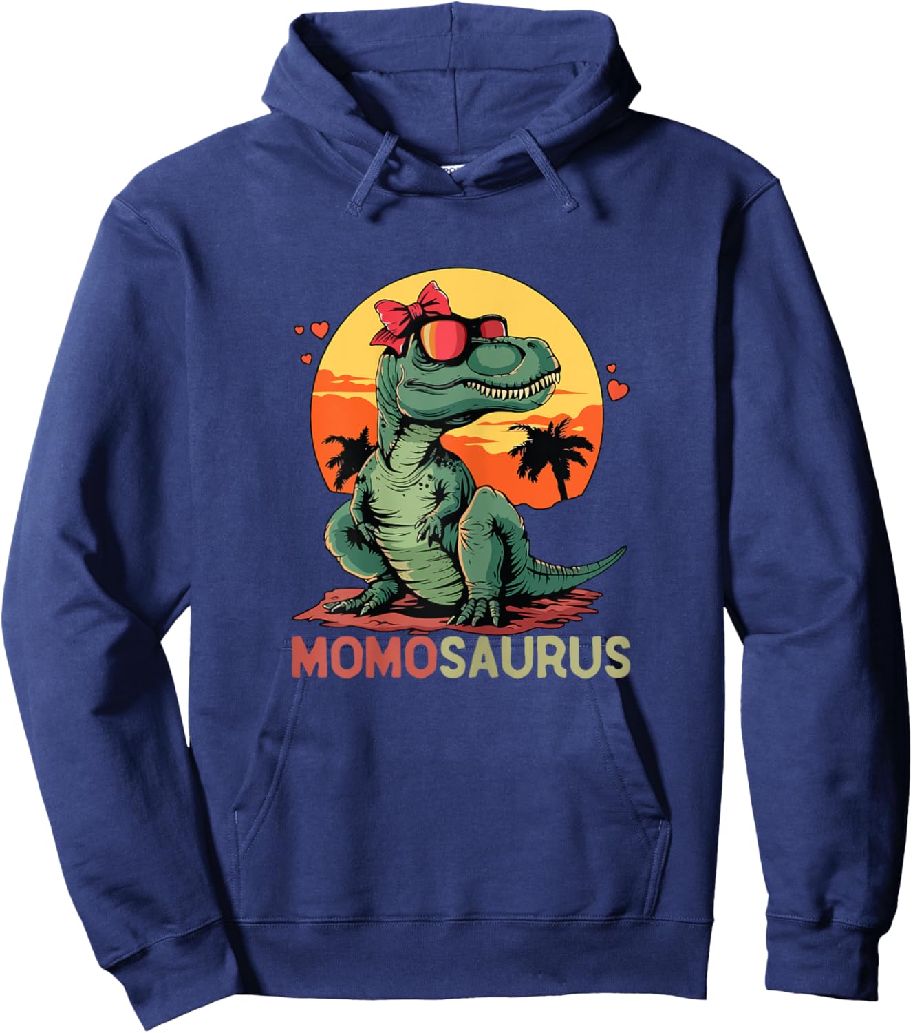 MomoSaurus Dino Dinosaur Momo-Saurus T-Rex Mother's Day Trex Hoodie - Hoodie | Navy