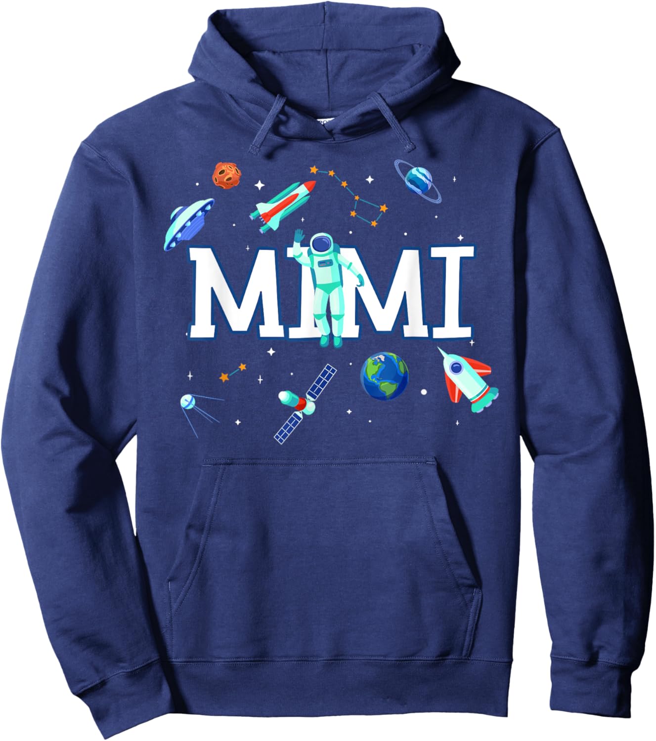 Mimi Astronaut Space Family Matching Birthday Party Hoodie - Hoodie | Navy
