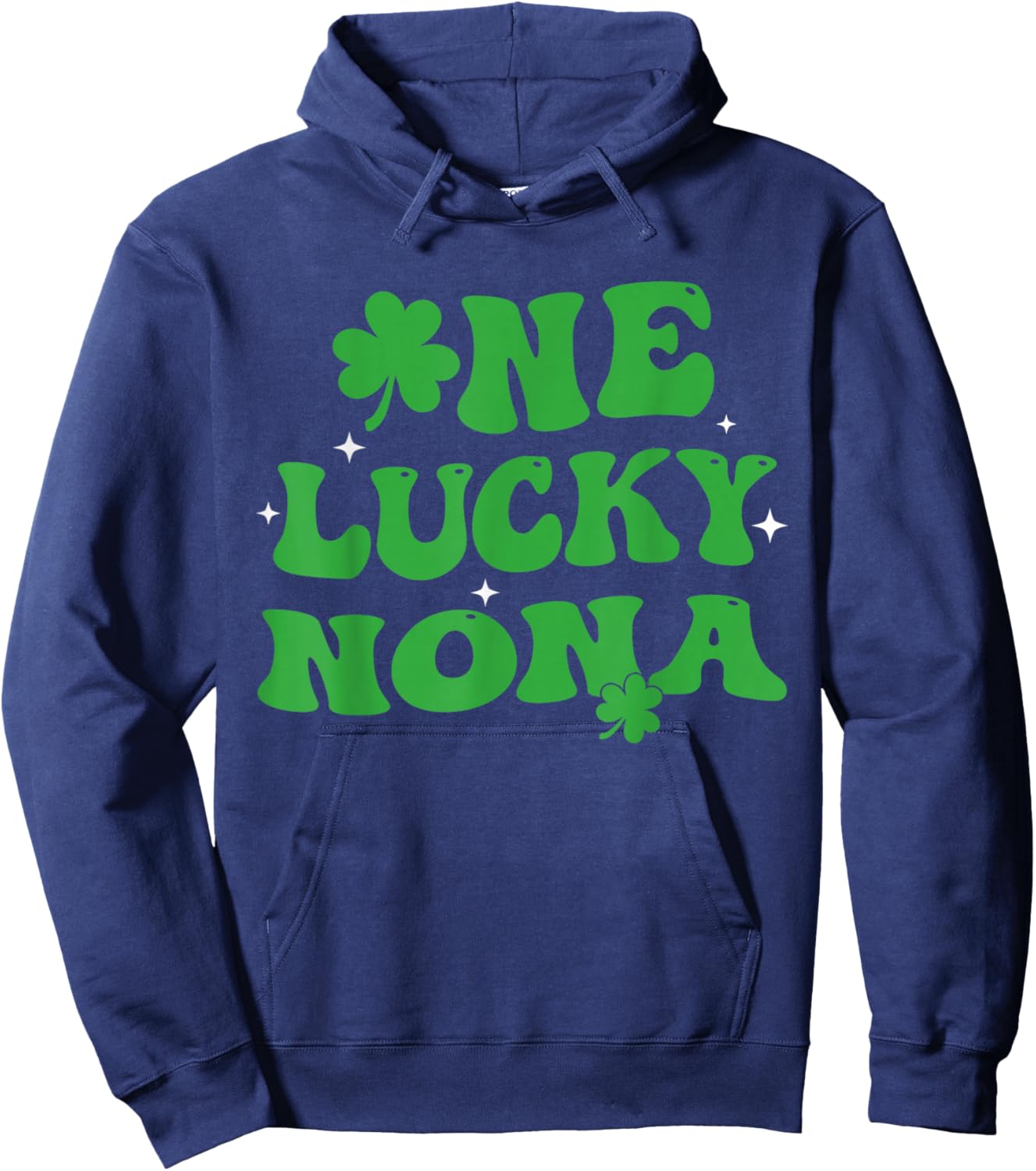 One Lucky Nona Groovy St Patricks Day Nona Hoodie - Hoodie | Navy