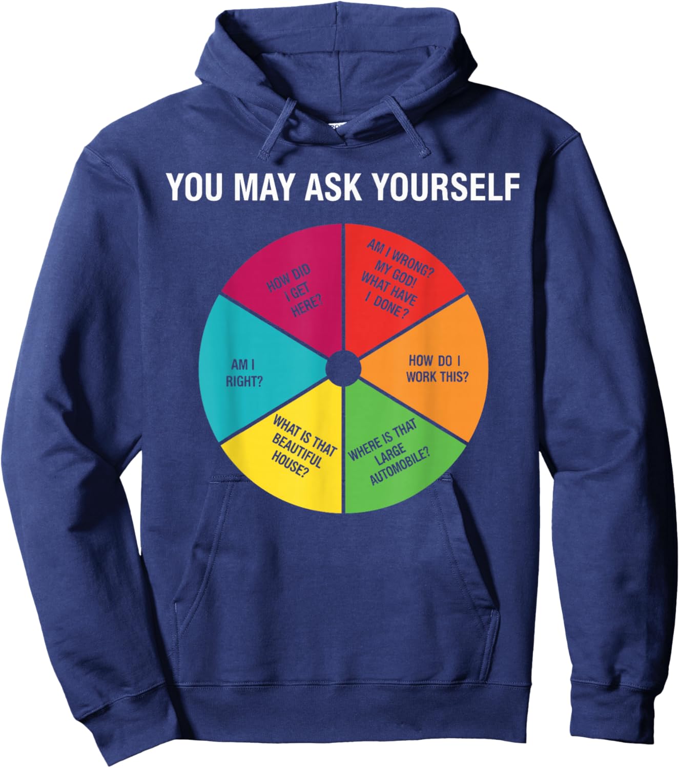 Cool 90s Shirt , Retro You May Ask Yourself Hoodie - Hoodie | Navy