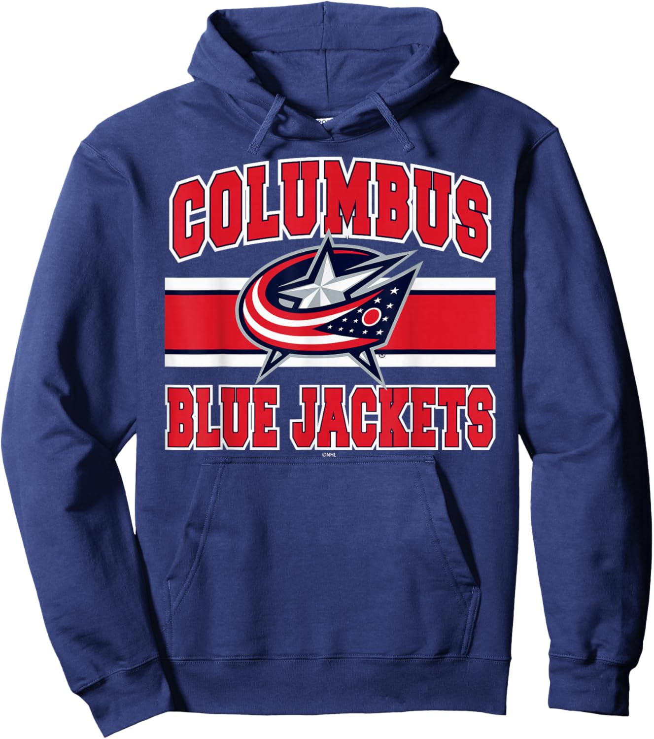 Columbus Blue Jackets Stripe Officially Licensed Hoodie - Hoodie | Navy