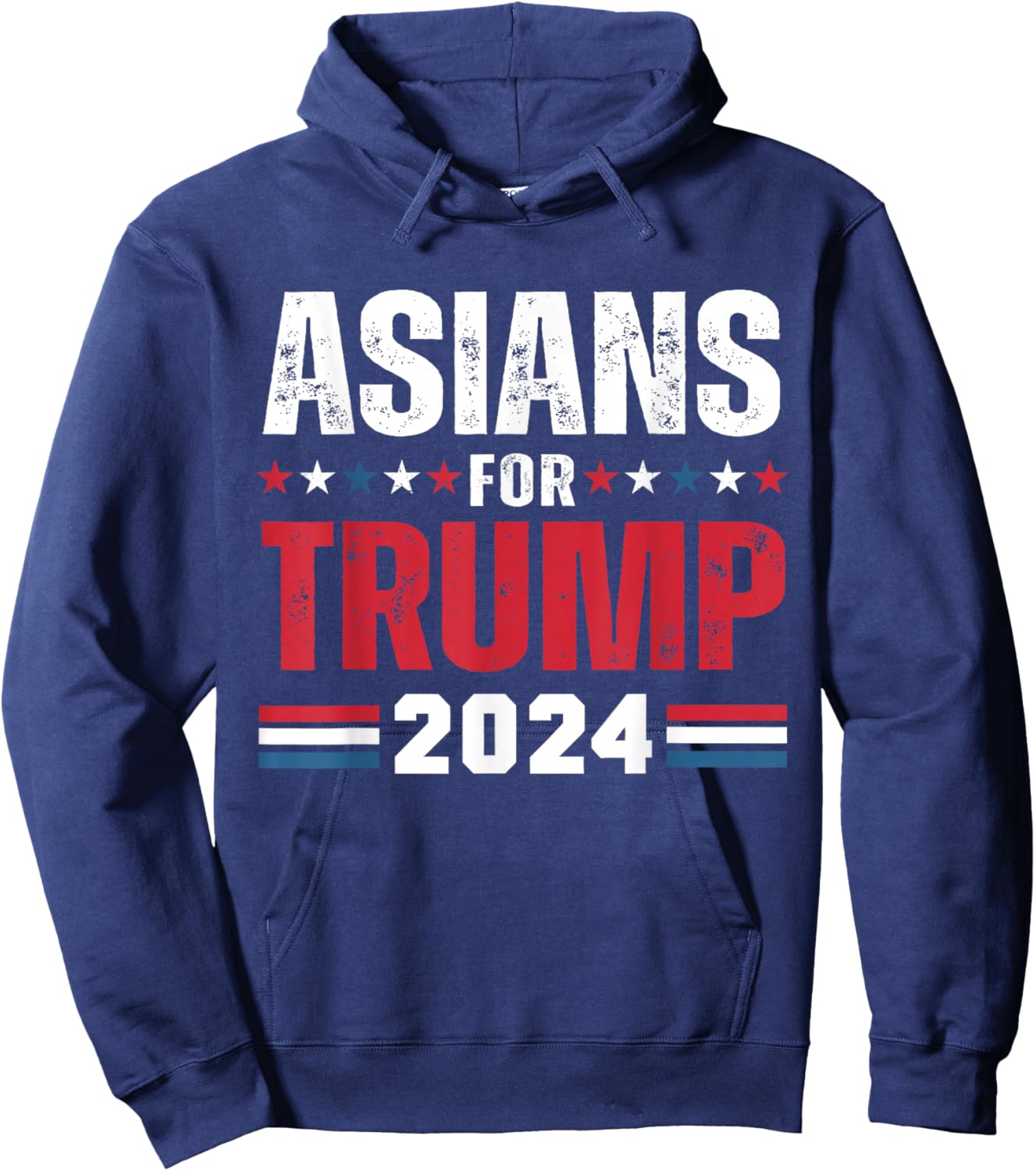 Asians For Trump 2024 American Flag Hoodie - Hoodie | Navy