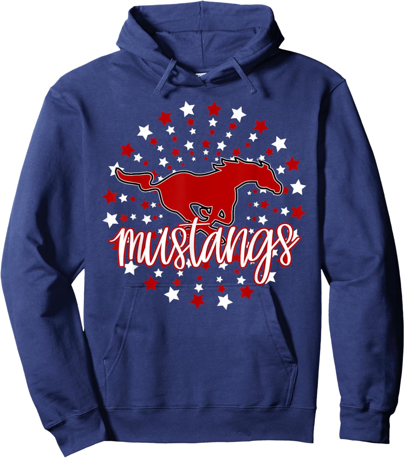 Mustangs School Spirit Football Mom Mustang Pride Teacher Hoodie - Hoodie | Navy