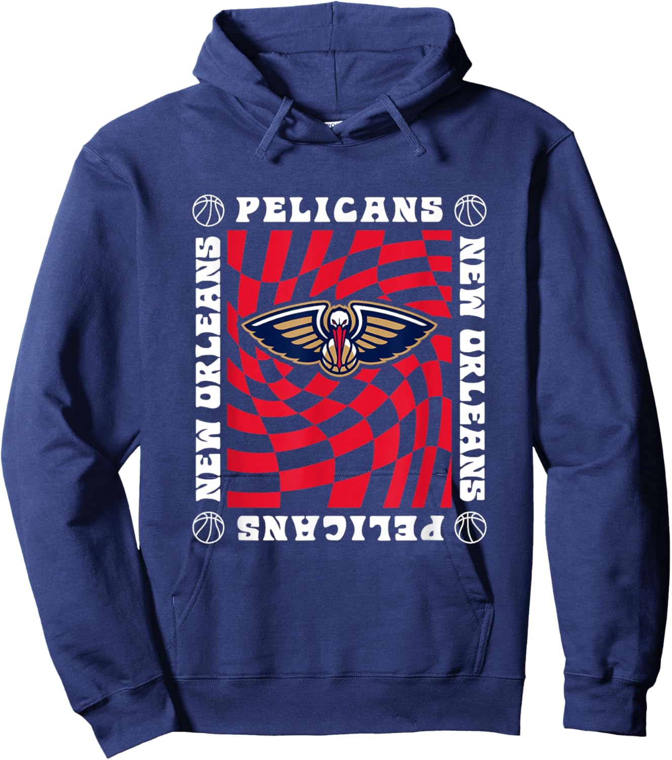NBA New Orleans Pelicans Retro Checkerboard Wave Hoodie - Hoodie | Navy