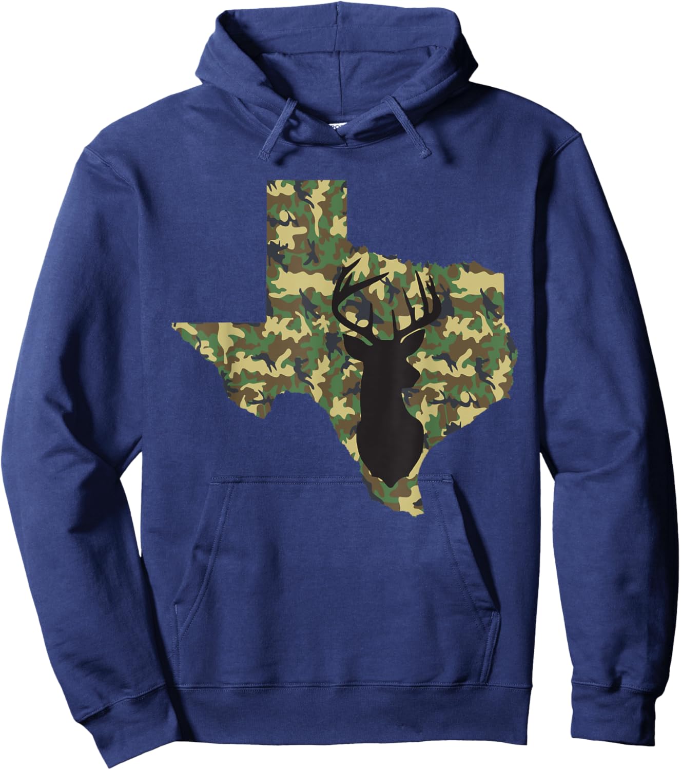 Deer Hunter Camouflage Hunting Safety Orange State Texas Hoodie - Hoodie | Navy
