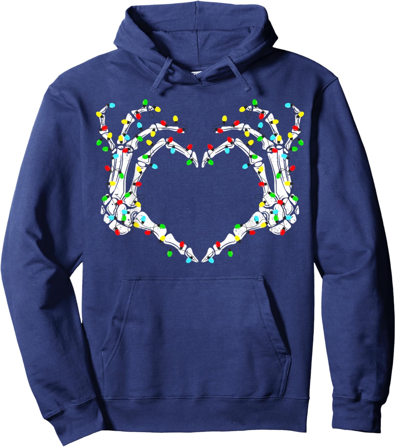 Skeleton Hands Heart Sign Light Christmas Costume Women Girl Hoodie - Hoodie | Navy